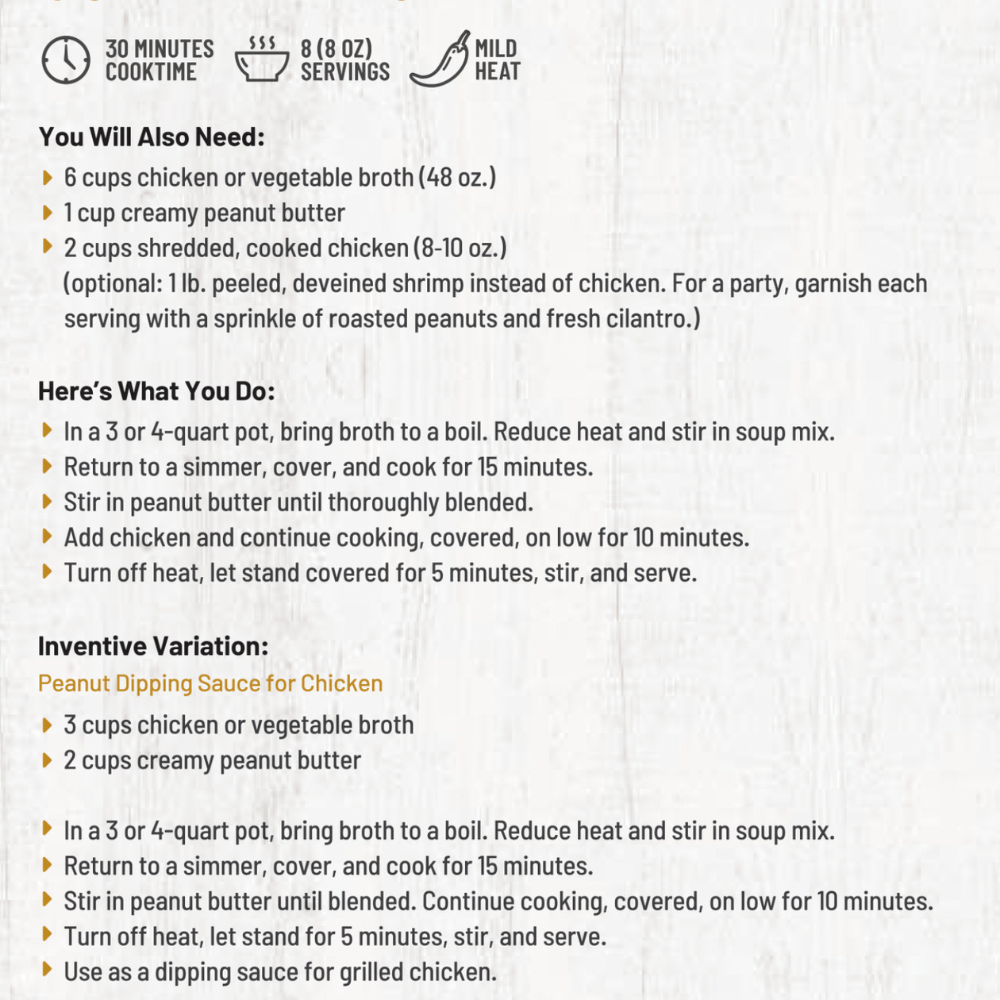 Anderson House | Frontier Soups - Wholesale Soup - Thai Style Golden Peanut Soup Mix3