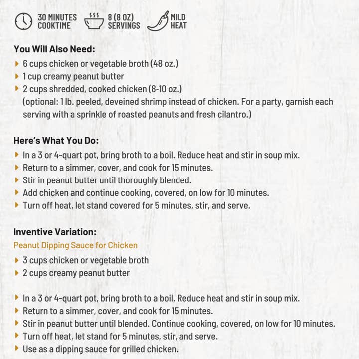 Anderson House | Frontier Soups - Wholesale Soup - Thai Style Golden Peanut Soup Mix3