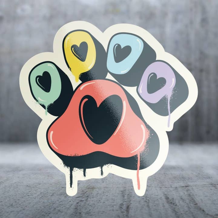 Färgglad Hundtass - Klistermärke för wholesale av Two Feet Treats
