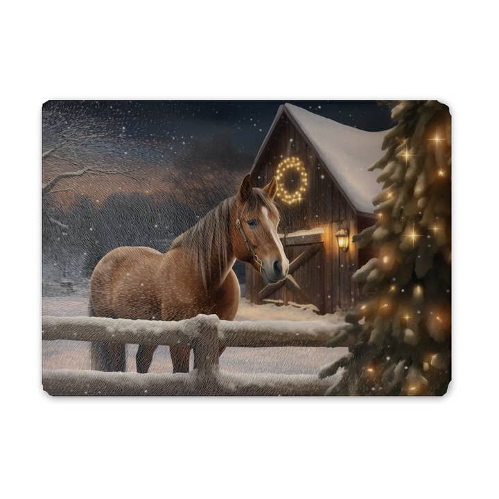 Tagliere per salumi in vetro - Christmas Horse Barn per la vendita all'ingrosso da parte di Dusty & Delilah Designs