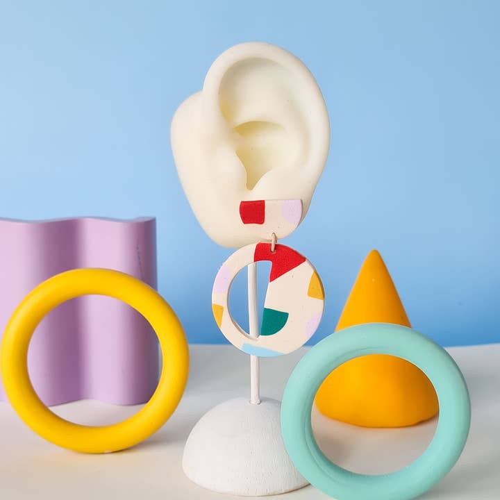 Mono - Wholesale Dangle Earrings - colorful patterned handmade clay earrings in 19 varieties18