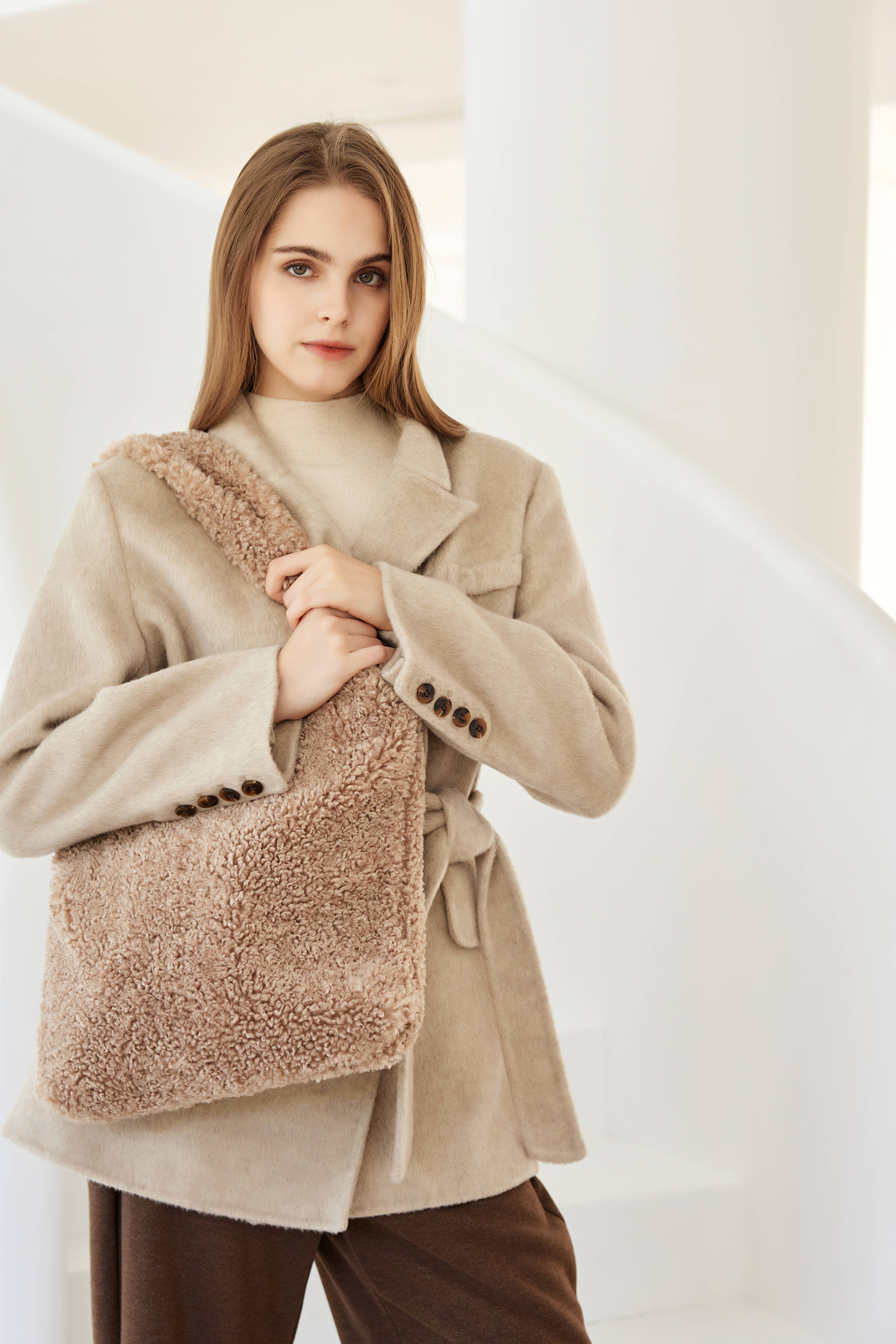 Aavion - Vente Tote bag – femme - Sac cabas d'épaule en fausse peau de mouton pour femmes5