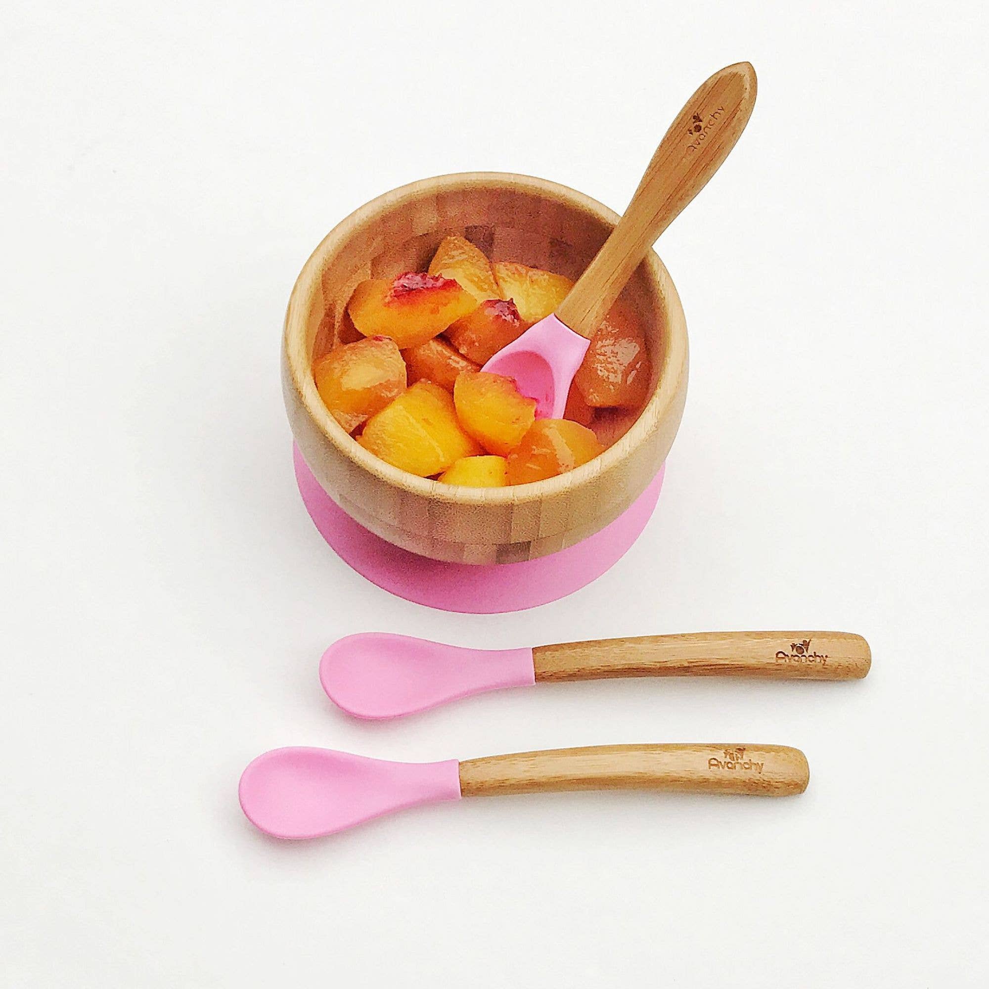 Avanchy – material para alimentação - Bebé por atacado – Colheres infantis Avanchy de bambu e silicone (bebês mais novos)10