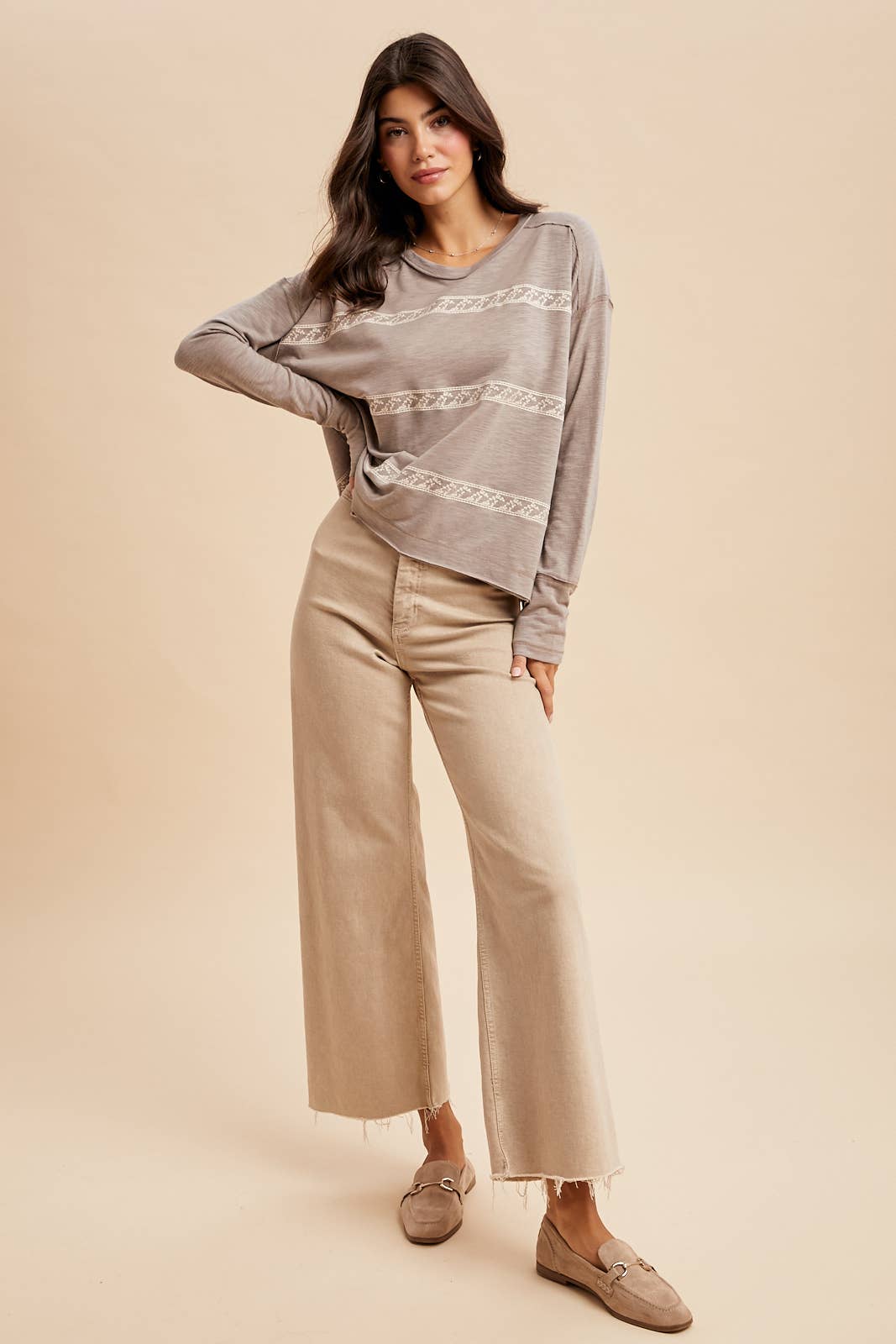 In Loom - Wholesale Blouse - Women's - FLORAL EMBROIDERY STRIPED TEE7