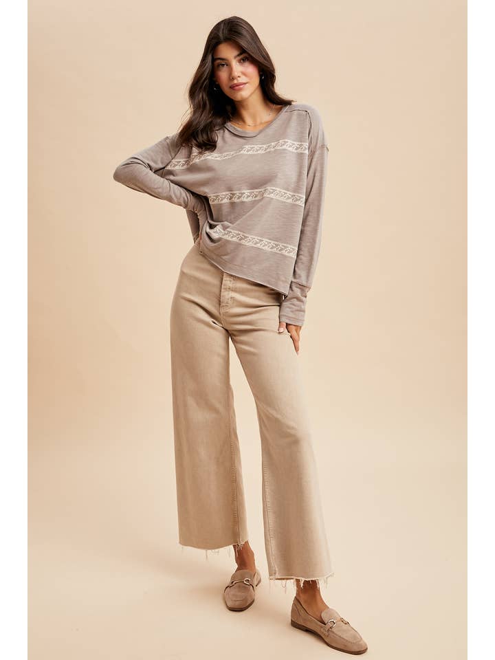 In Loom - Wholesale Blouse - Women's - FLORAL EMBROIDERY STRIPED TEE8