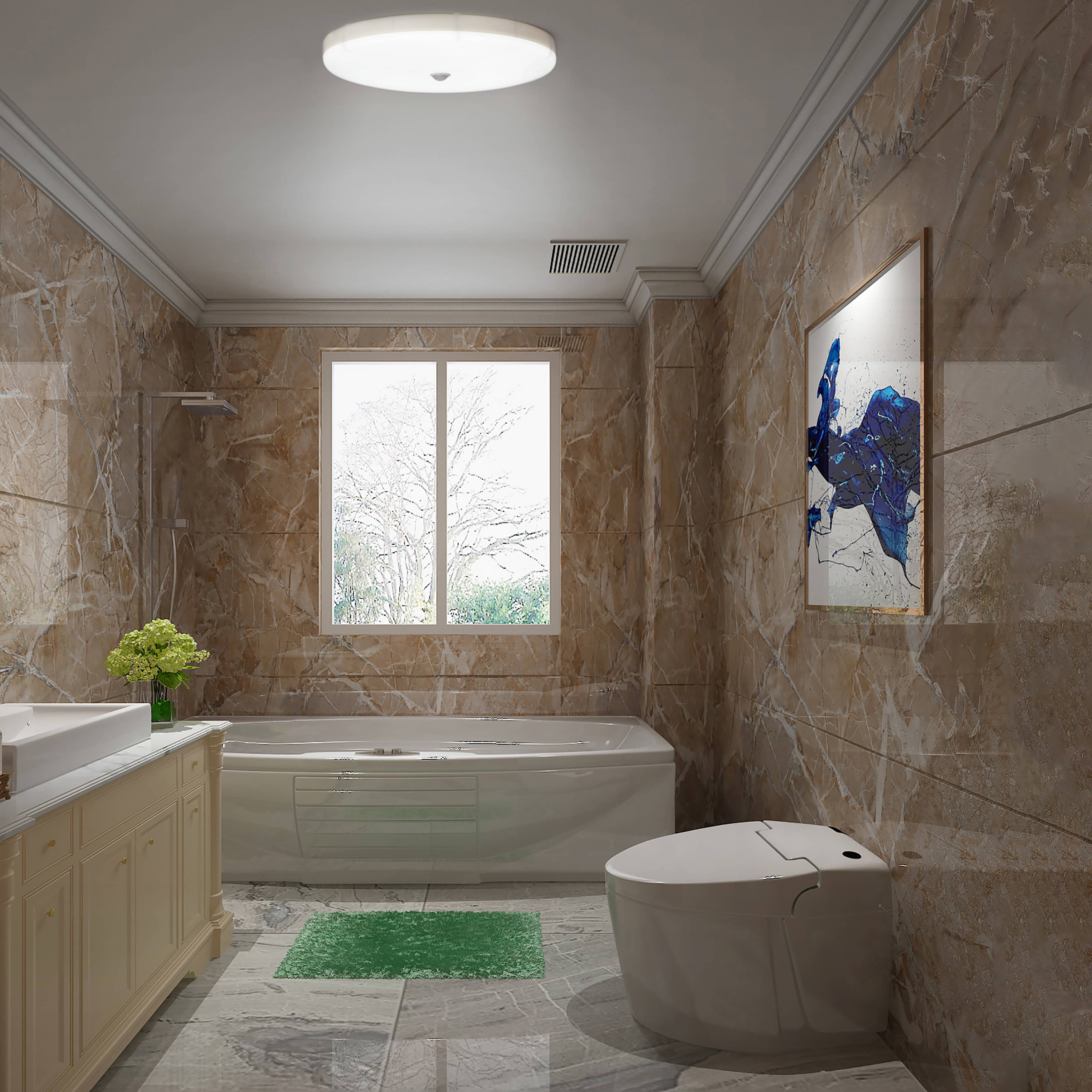 Quickway Imports – wholesale Chandelier/hanging light – White Round 12 Inch Motion Sensor LED Ceiling Light Flush Mo1