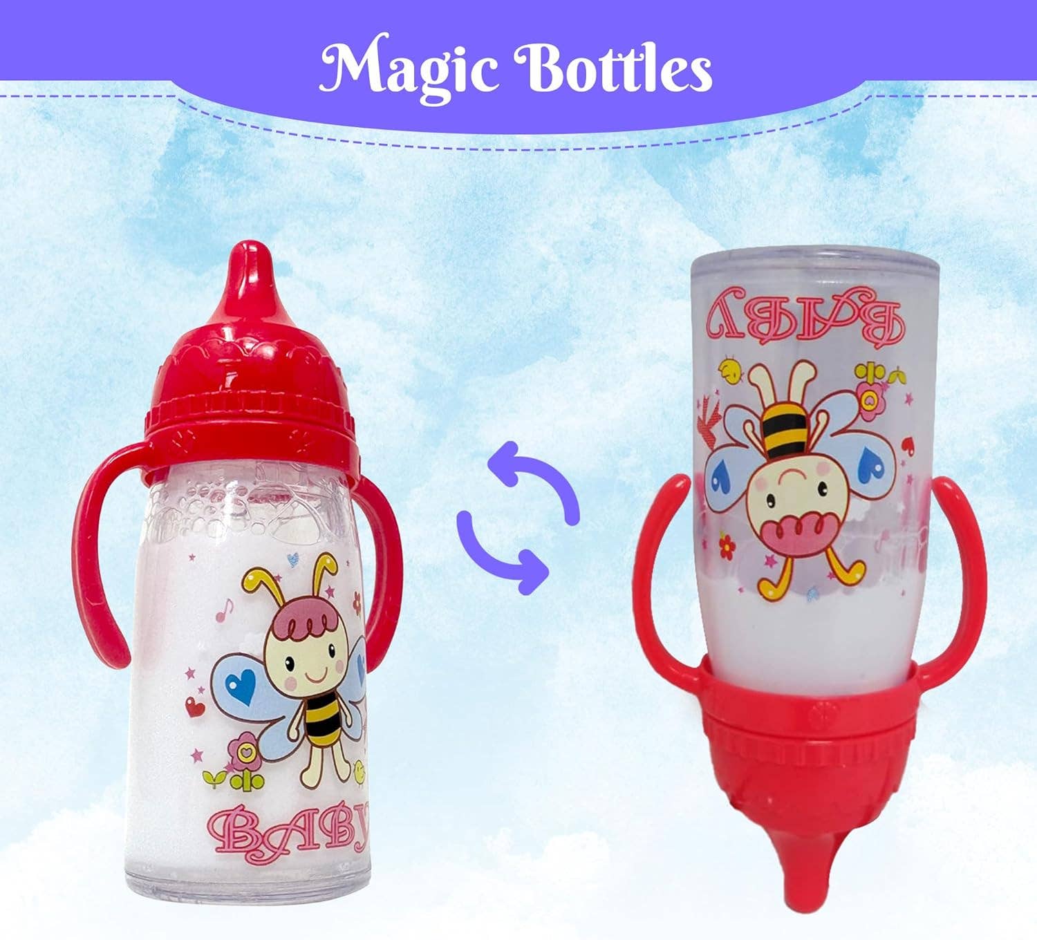 The New York Doll Collection - Wholesale Doll Accessory Kit - Kids - Baby Doll Bottles with Magic Disappearing Milk & Juice 2