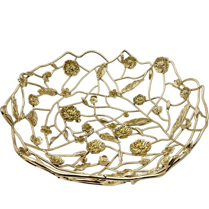 Tissage de Fleurs - Corbeille à Fruits en Métal pour la vente par The Tangerine Store
