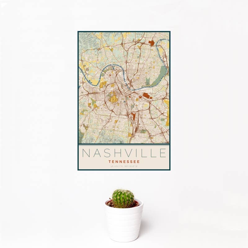 JACE.design - Wholesale Art Print - Nashville TN Map Print Woodblock0