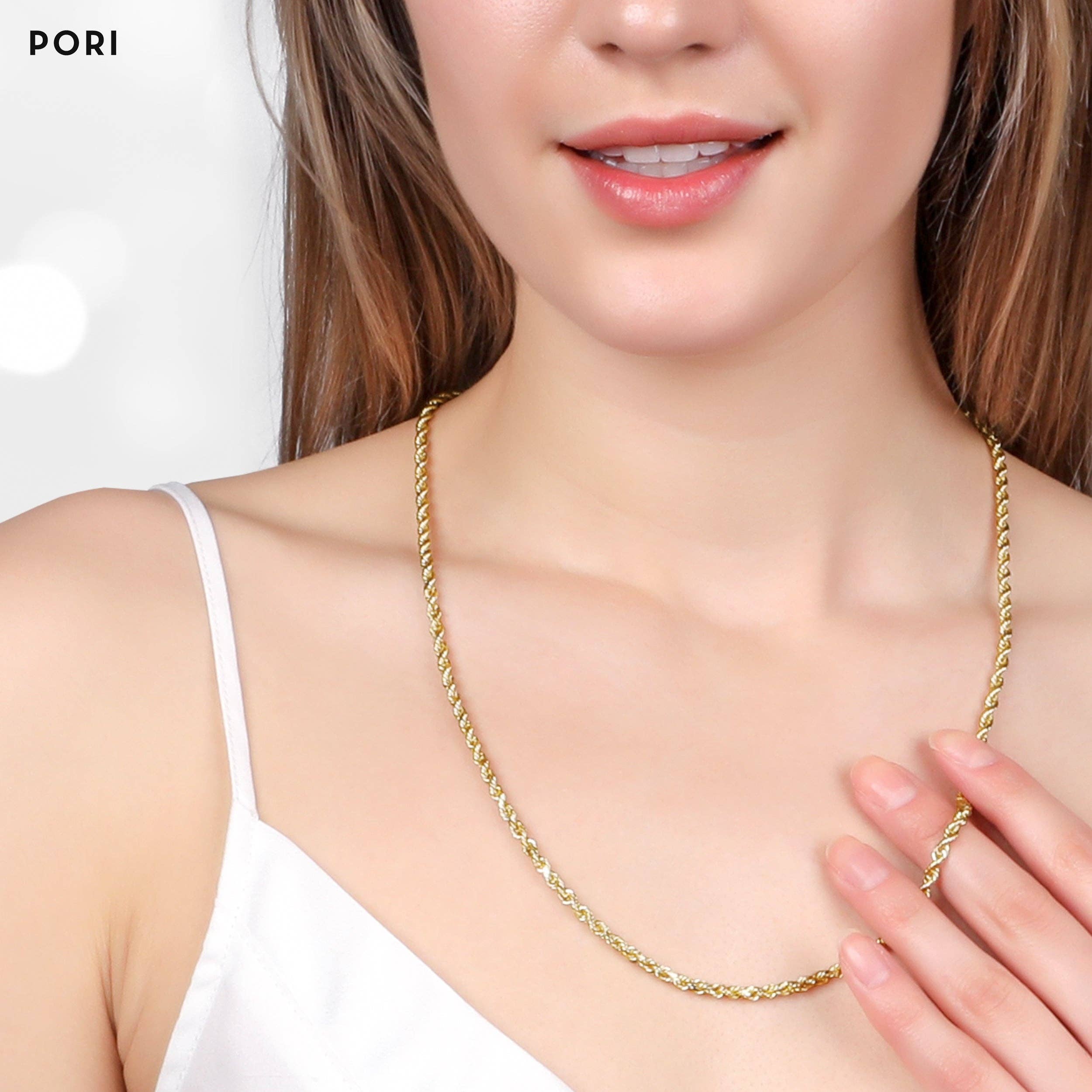 Pori Jewelry - Venta al por mayor Collares de cadenas y eslabones - Collar de cadena tipo cuerda de oro de 14 quilates9
