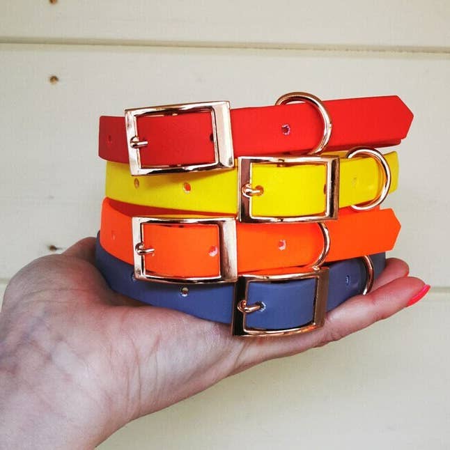 Pet Pooch Boutique - Wholesale Halsband - Hond - RODE WIJN Biothane Hondenhalsband -Metalen Beslag-Handgemaakt1