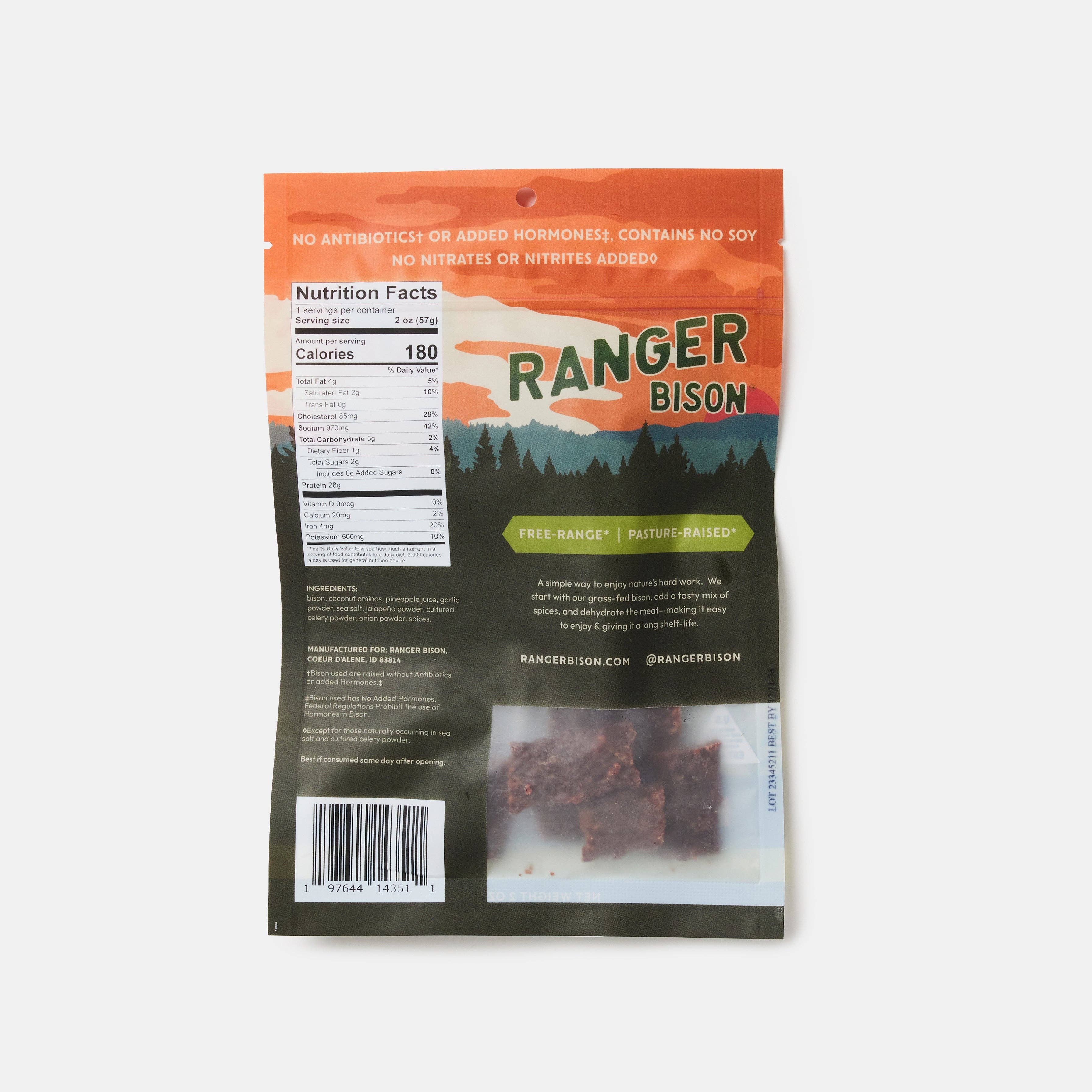 Ranger Bison - Wholesale Jerky - Jalapeño Bison Jerky Strips (2 oz)1
