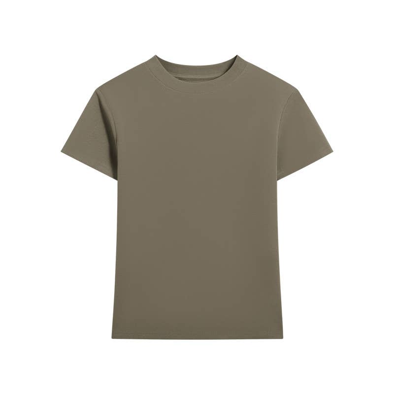 HIDDENBRAND - Wholesale T-Shirt - Women's - Essential basic plain fitted cotton blend crewneck tee7