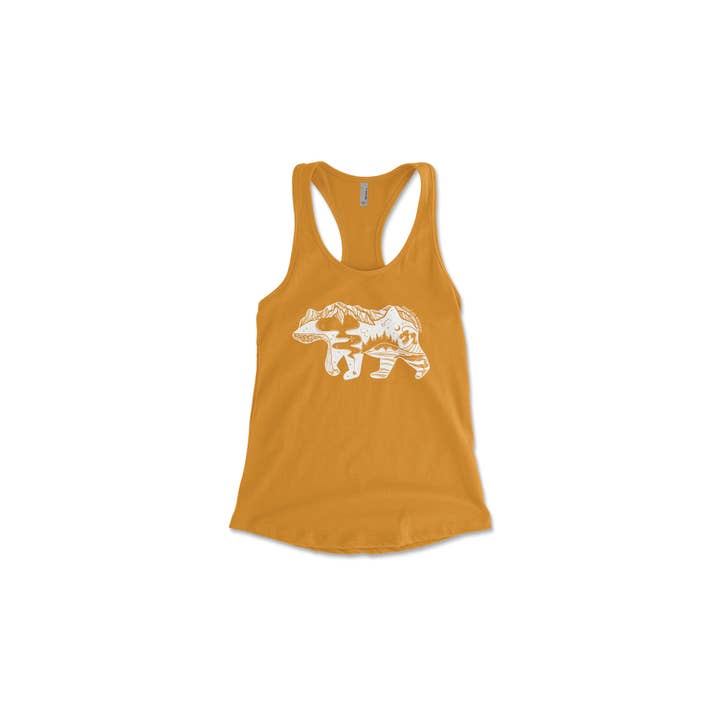 Mountain Mornings – wholesale Linne (Tryckt) - Dam – Ärmlös tröja för kvinnor, Roaming Bear7