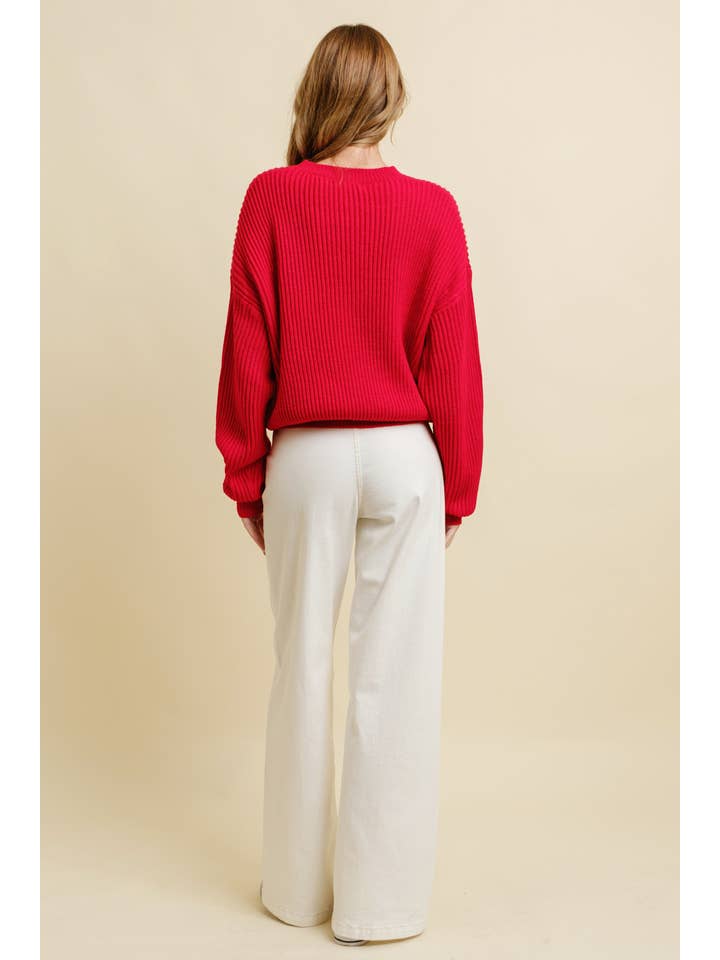 Cloud Ten - Wholesale Knit Sweater - Women's - CSW13483 - MERRY CHRISTMAS HOLIDAY SWEATER14