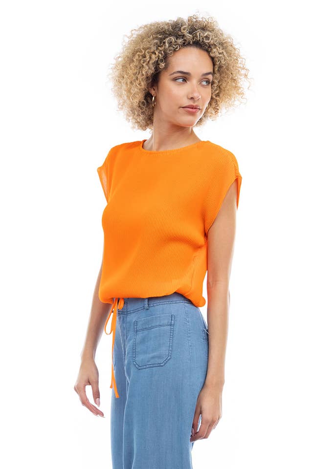 Naked Zebra - Wholesale Blouse - Women's - Plisse Blouse With Elasticized Waist