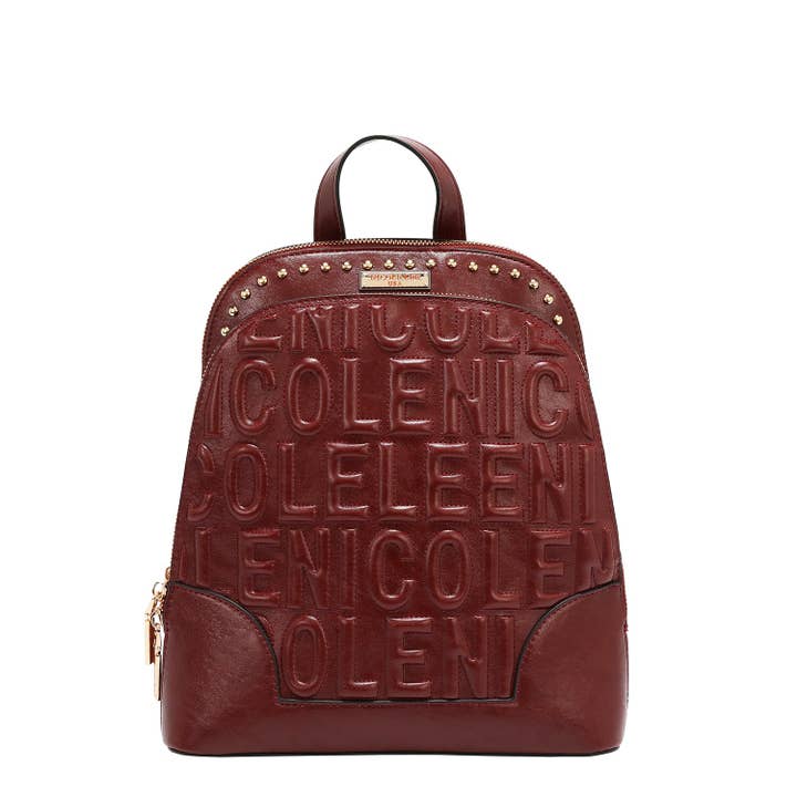 MOCHILA CON LOGO IN RILIEVO (VINO) per la vendita all'ingrosso da parte di Nicole Lee