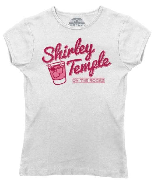 Boredwalk - Vente T-shirt sérigraphié – femme - T-shirt Shirley Temple On The Rocks pour femme0
