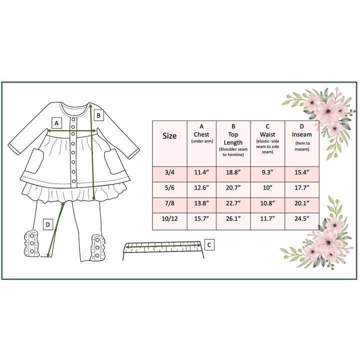 Adorable Sweetness - Wholesale Top & Pant Set - Kids - Girls Tan Plaid & Polka Dot Ruffle Pocket Button Legging Set6