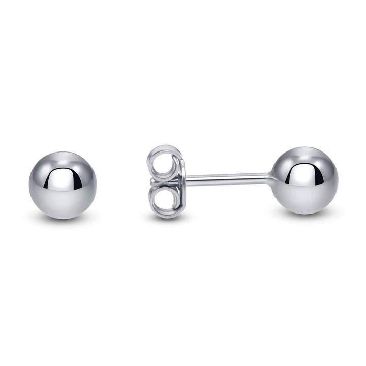 6 MM Sterling silver Ball Stud Earring in Yellow Gold for wholesale by King of Silver