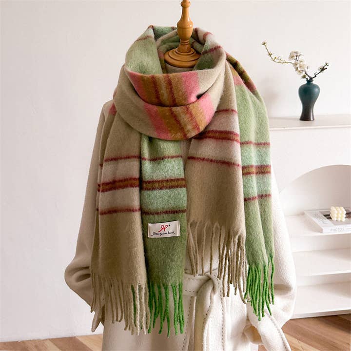 Cashmere-Like Striped Scarf for wholesale by MoodGold