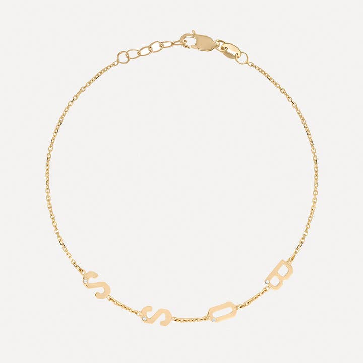 Mini Letter Bracelet (custom) and other Purchase Wholesale customizable bracelets. Free Returns & Net 60 Terms on Faire trending on Faire.