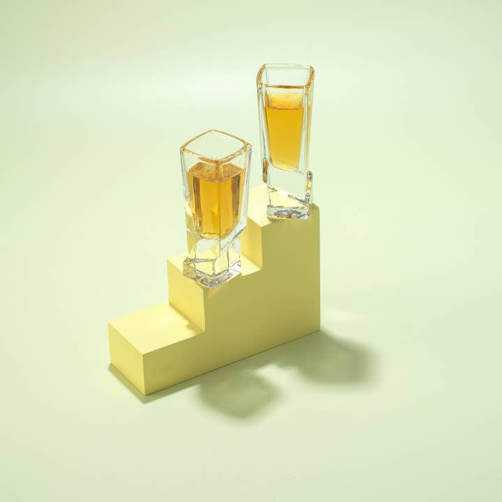 JoyJolt - Wholesale Shot glass - Carre Square Heavy Base Shot Glasses - 1.5 oz - Set of 44