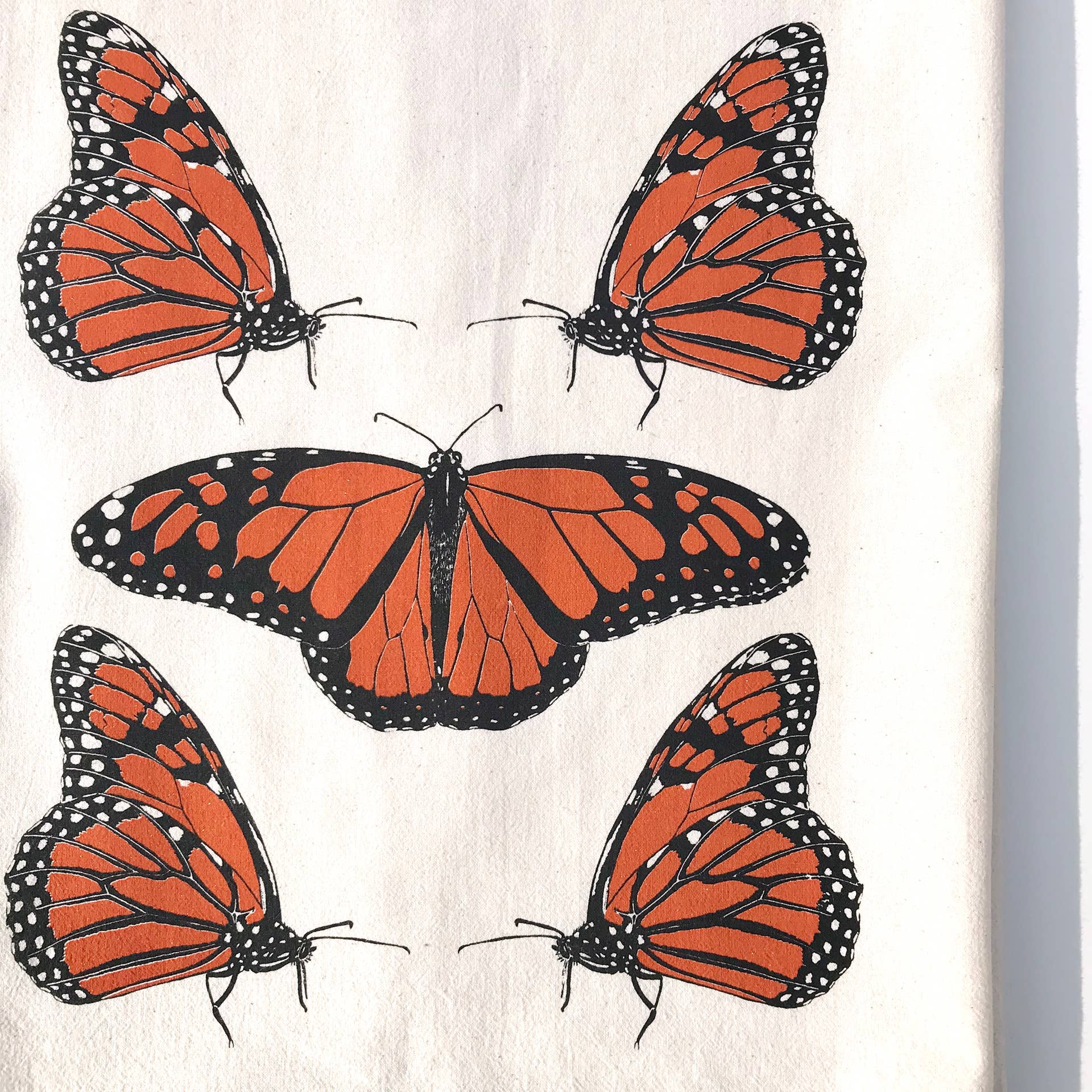Sprouted Designs - Vente Torchons - Torchon en sac de farine Papillon Monarque2