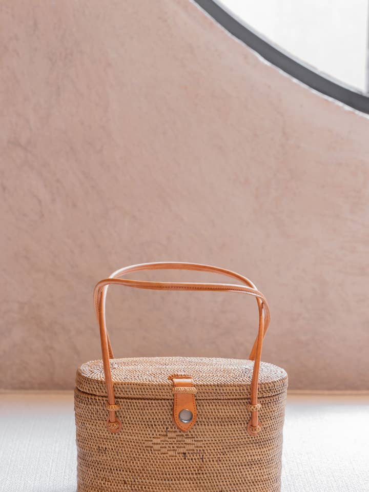 Opal Rattan Purse for wholesale by Village Thrive
