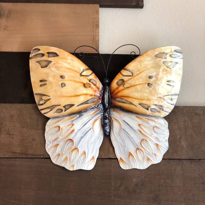 Eangee Home Design - Wholesale Wall Accent - Butterfly Wall Decor Honey, Capiz & Metal, Indoor / Outdoor2