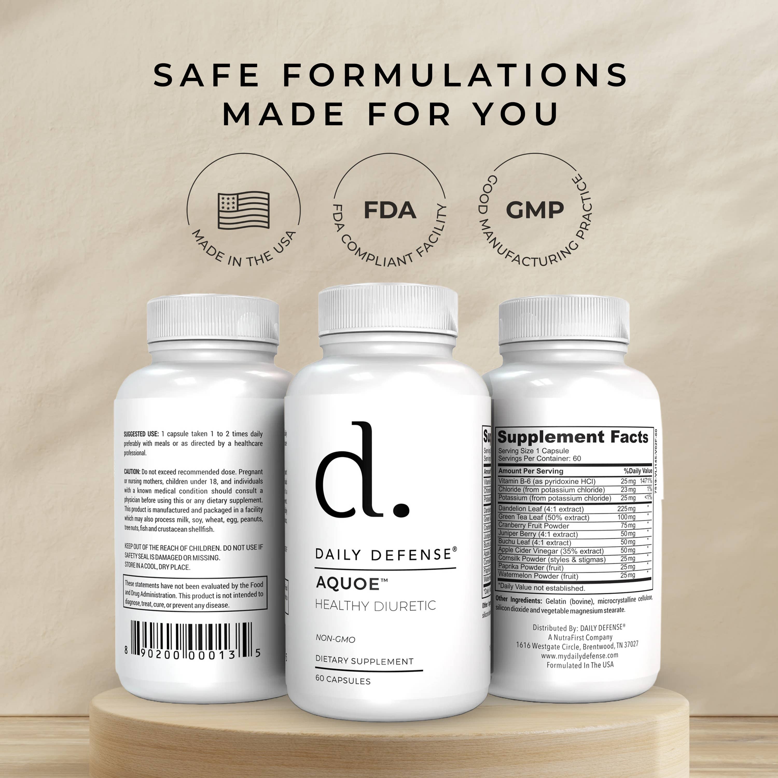 DAILY DEFENSE – wholesale Oral supplement/vitamin – AQUOE Healthy Diuretic8