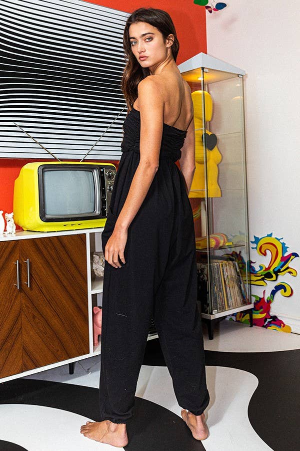 BUCKETLIST INC – wholesale Jumpsuit – Women's – R5290 Strapless Ruched Drop Crotch Jogger Jumpsuit14
