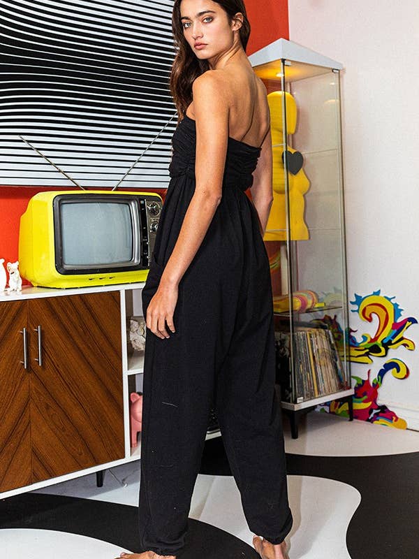BUCKETLIST INC – wholesale Jumpsuit – Women's – R5290 Strapless Ruched Drop Crotch Jogger Jumpsuit14