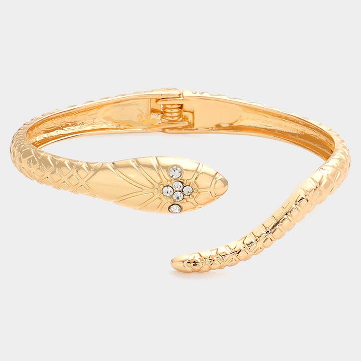 Metallarmband mit Scharnier und Strassverzierungen in Schlangenform für den Großhandel von Sensibling Corp.