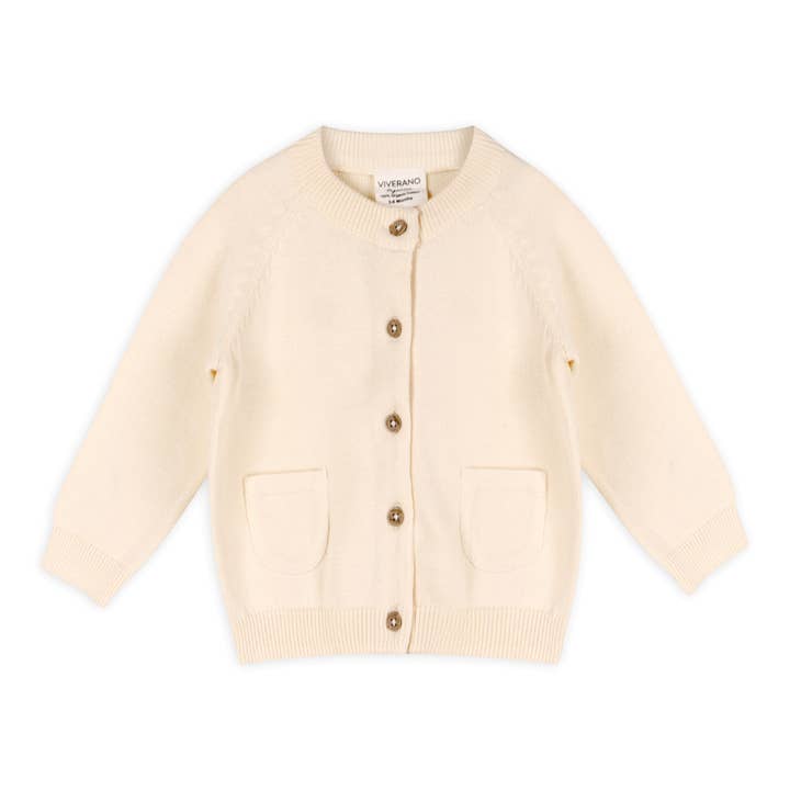 Viverano Organics - Wholesale Cardigan - Baby - Milan Pastel Baby Button Cardigan Sweater (Organic Cotton)1
