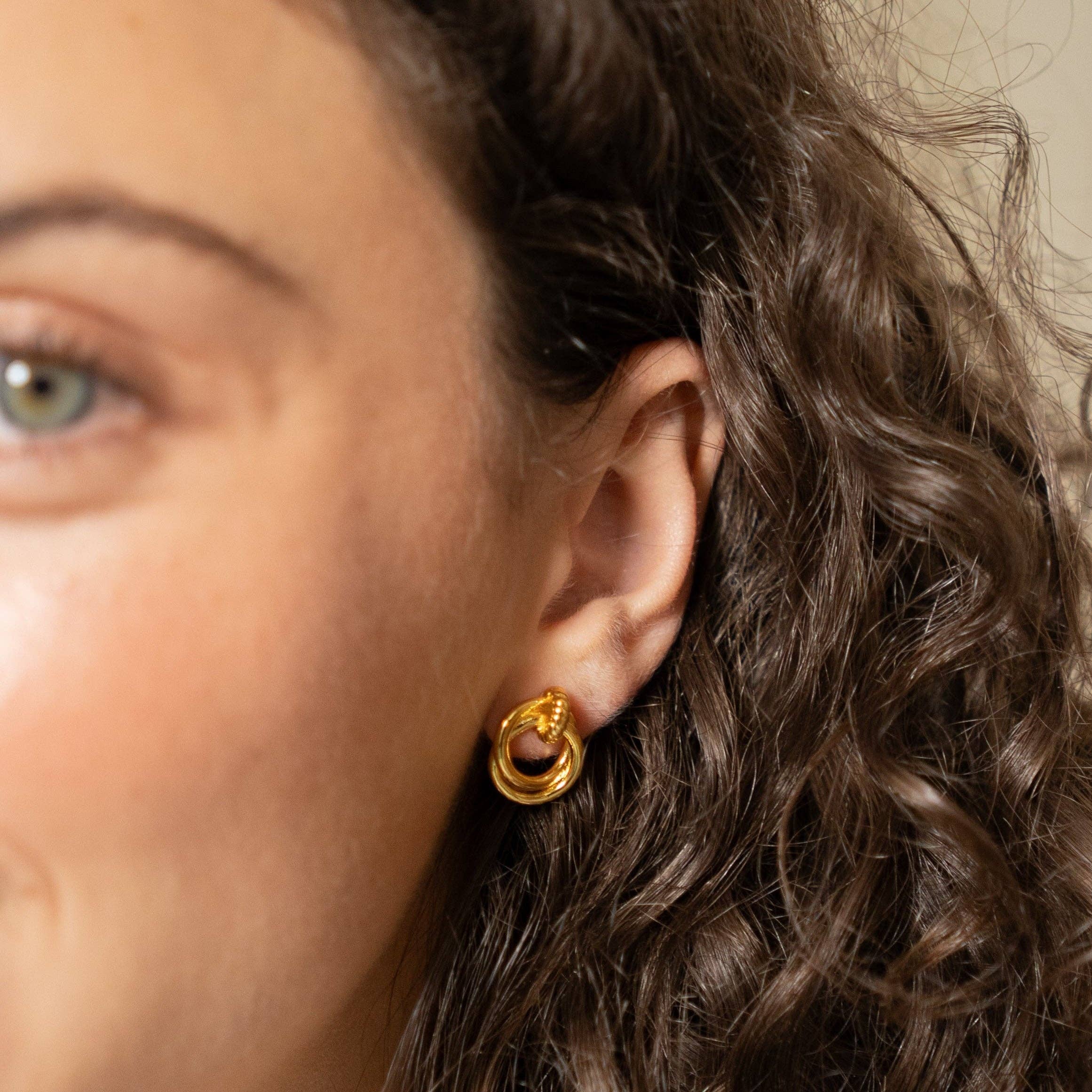 Brenda Grands Jewelry - Wholesale Stud/Post Earrings - 18k Gold Looped Duo Studs3