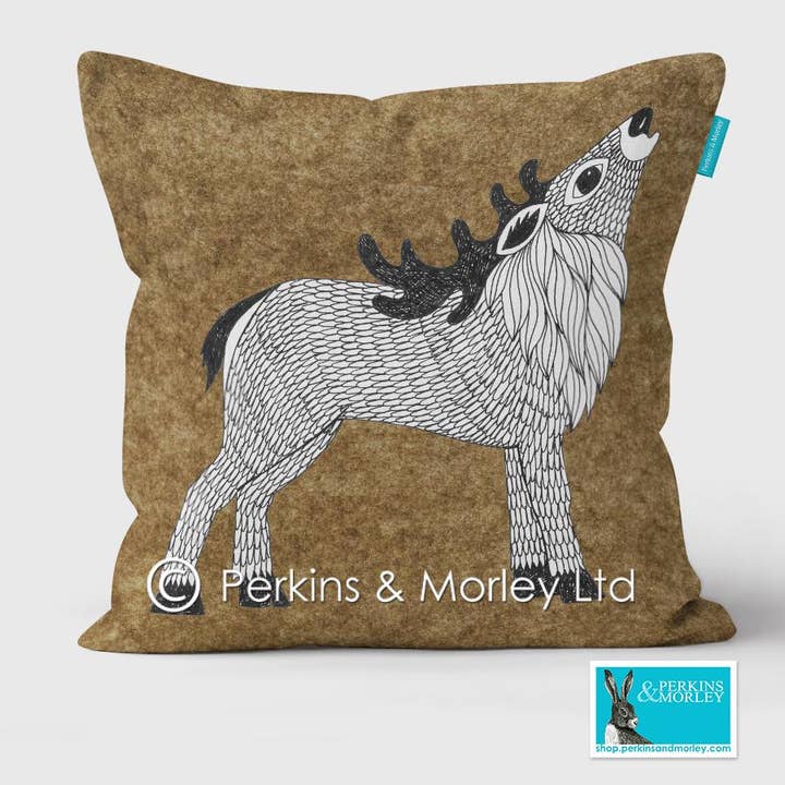 Cuscino con cervo marrone - Bloc Range per la vendita all'ingrosso da parte di Perkins & Morley