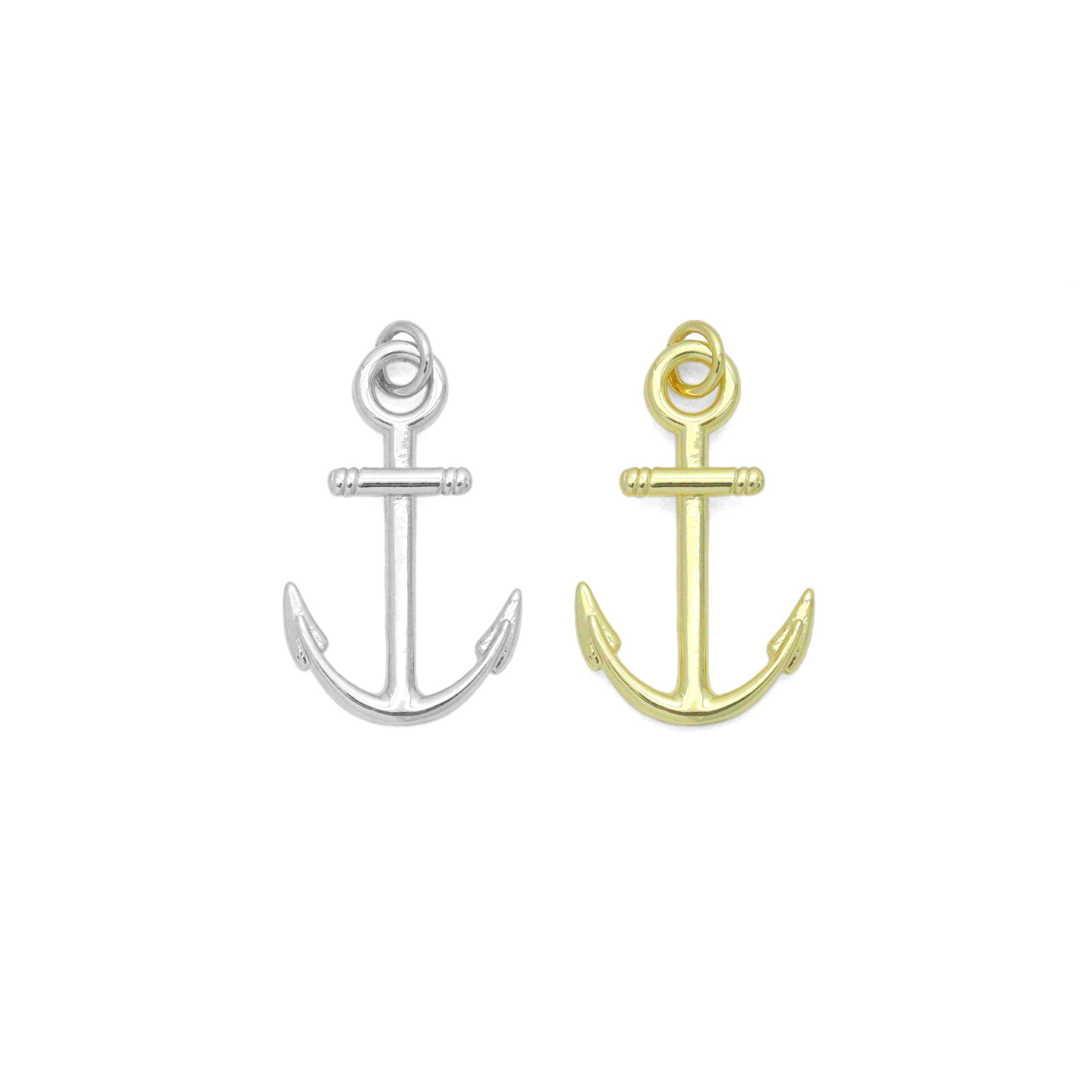 BestBeads&Beyond - Wholesale Individuele bedel/hanger - Gouden hanger met ankerbedeltje, Sku #LK11510