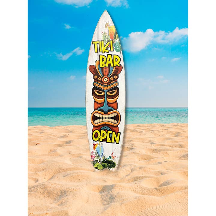 Jarmz Designs - Wholesale Wall Accent - SURF BOARD WALL ACCENT TIKI BAR OPEN