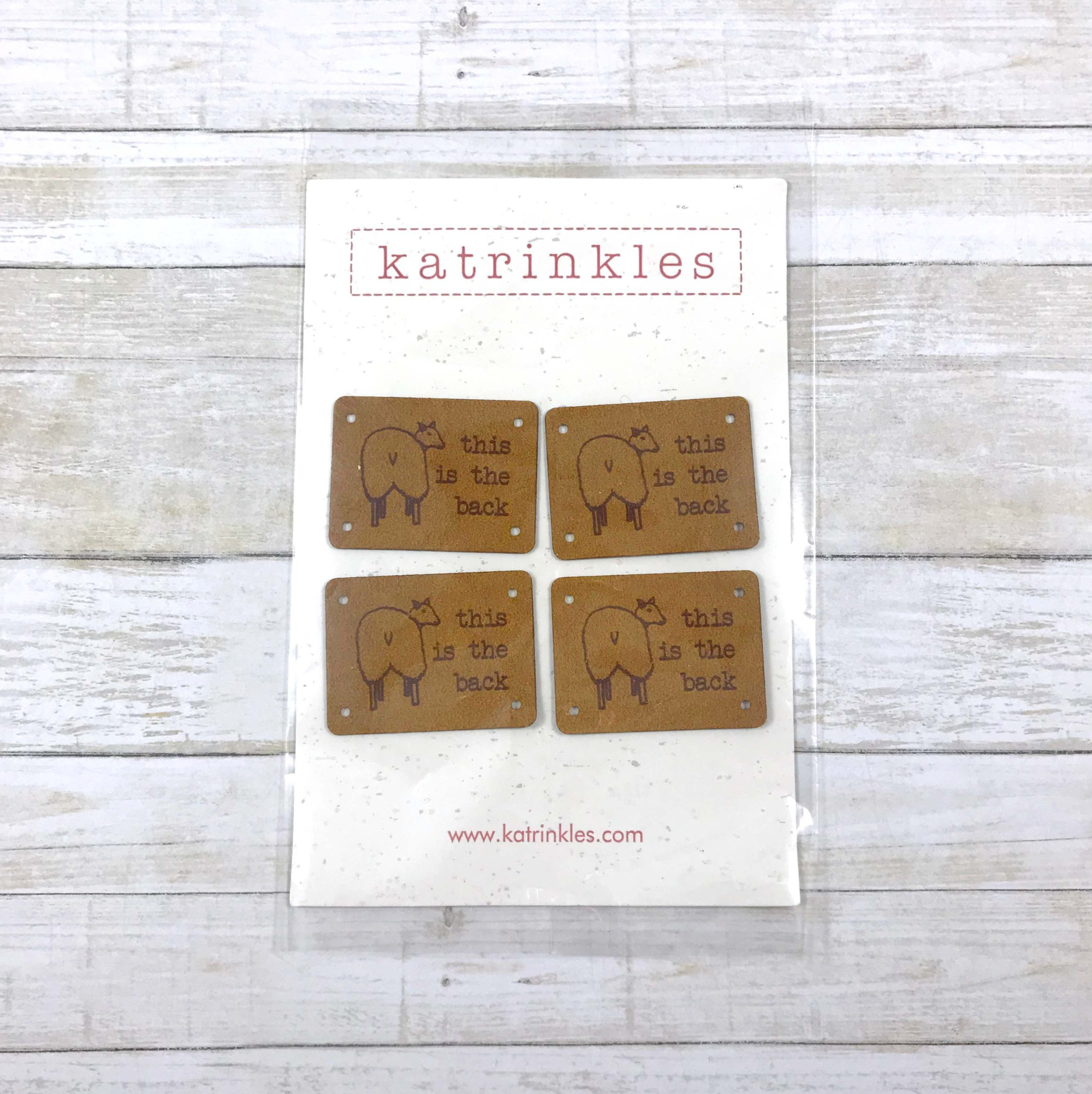 Katrinkles – wholesale Knitting/Crochet Supplies – Faux Suede "Backside" Tag Set1