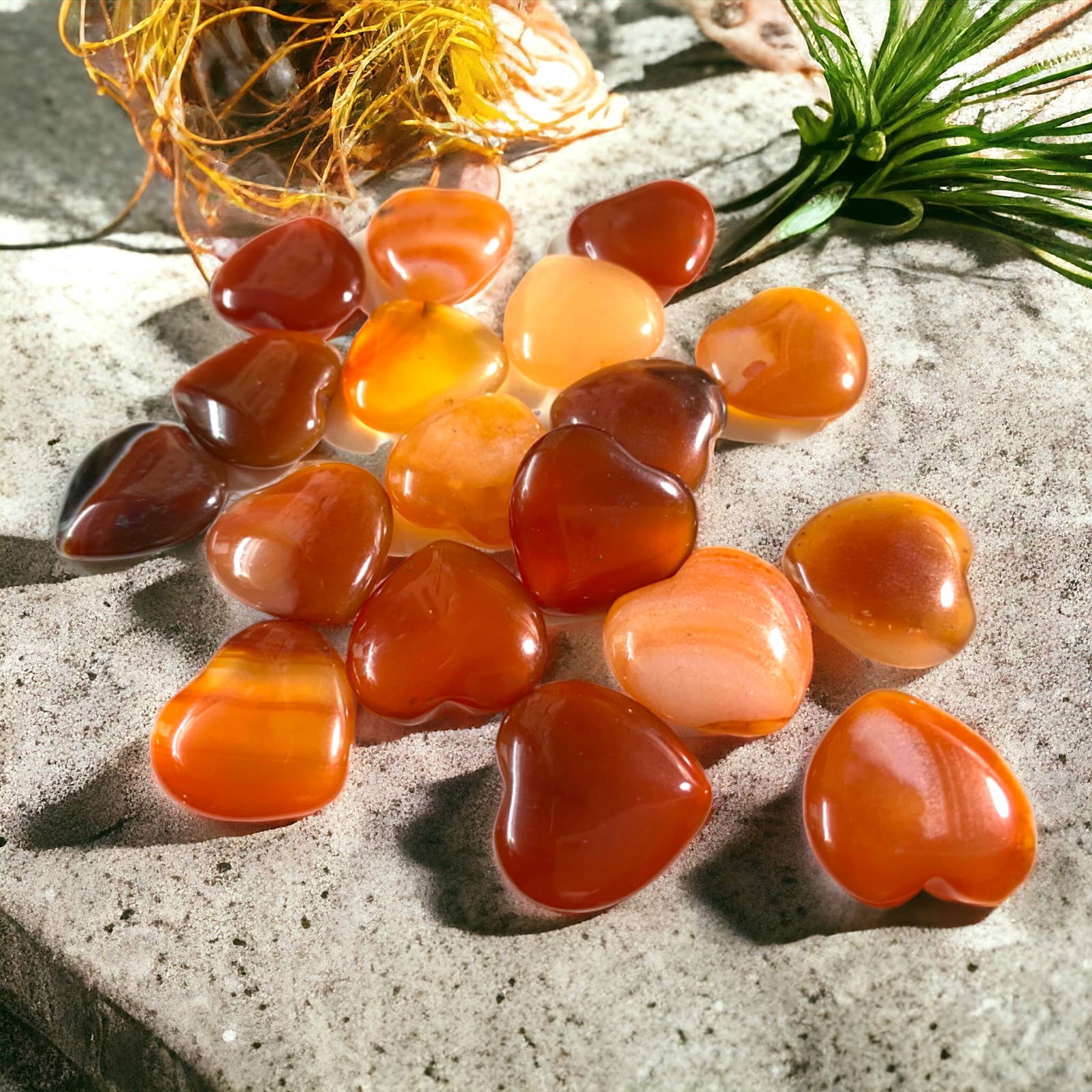 Wax Apothecary - Wholesale Spiritual Stone/Crystal - ❤️ Red Carnelian Crystal Mini Heart Stones 🧡✨2