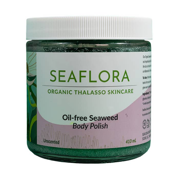 Oil-Free Seaweed Body Polish: Vancouver Island Sea Salt for wholesale by Seaflora Skincare
