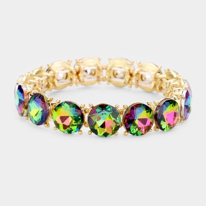 Sensibling Corp. - Wholesale Charm/Dangle Bracelet - Crystal Round Stretch Evening Bracelet