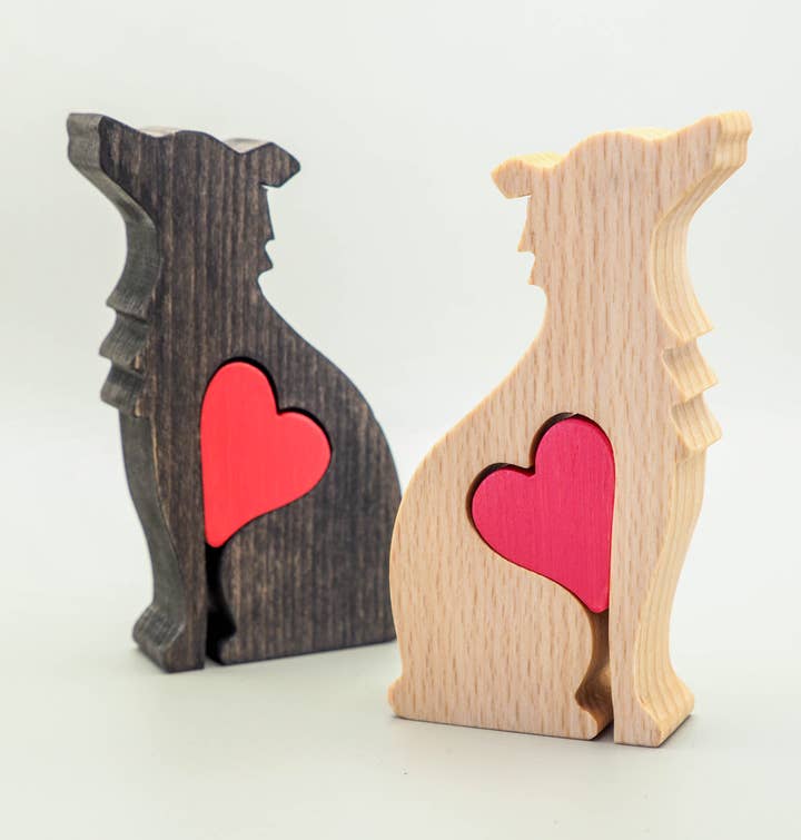 Wood Metamorphosis - Wholesale Decorative Figurine - Border Collie - Minimalistic wooden dog figurine keepsake4