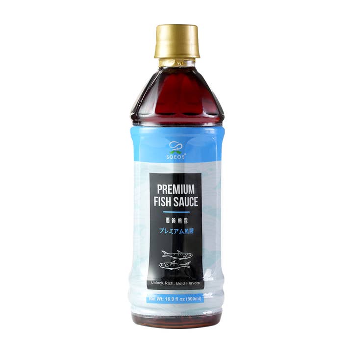 Sauce de poisson, 16,9 fl oz (500 ml), pour vinaigrettes et marinades, naturellement fermentée pour une saveur umami riche pour la vente par soeos