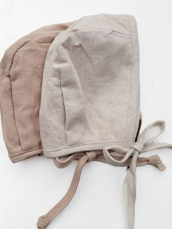 Unisex Tan Dotted Bonnet for wholesale by OLIVE & CRADLE