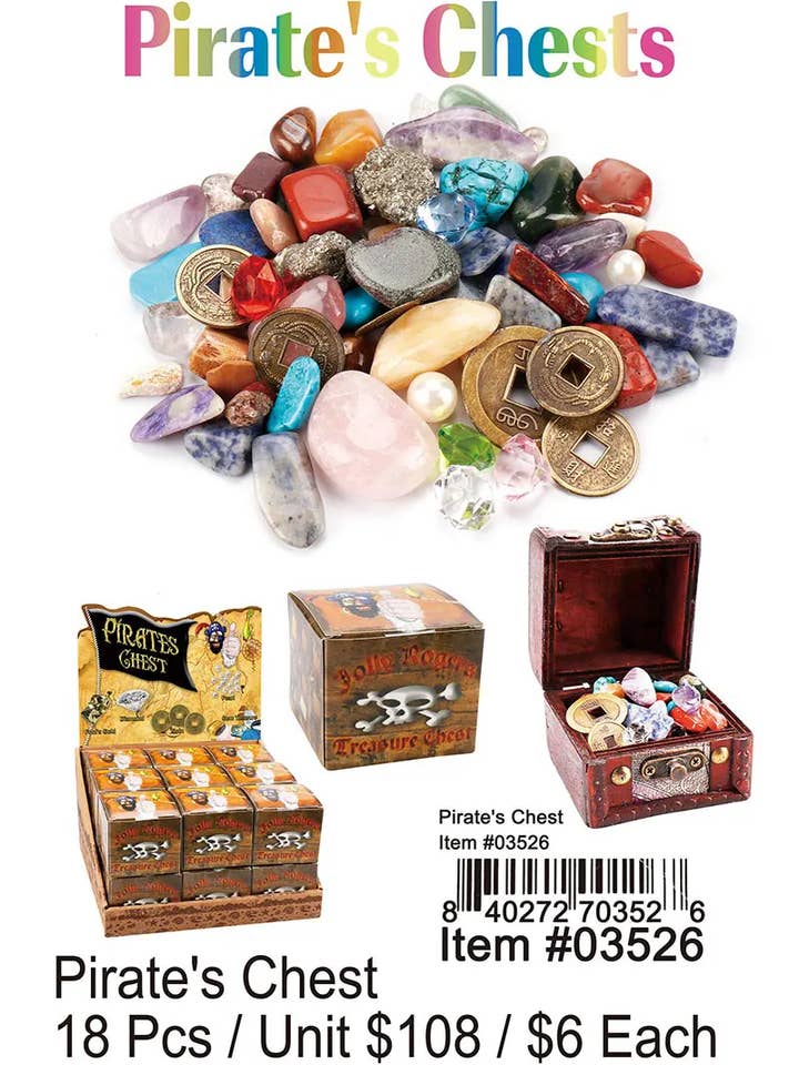 Pirates Chest 18 Pcs. . for wholesale by Puka Creations
