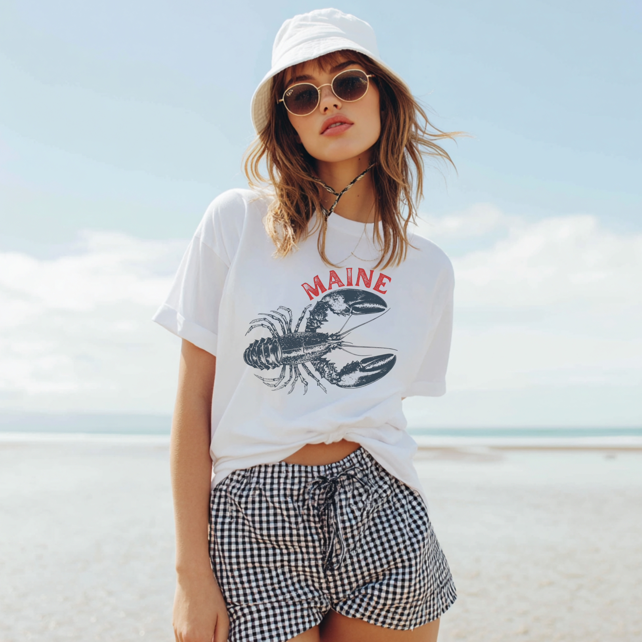 Hey Jude Graphic Tees - Wholesale Screen Printed T-Shirt - Women's - Maine Lobster T-Shirt2