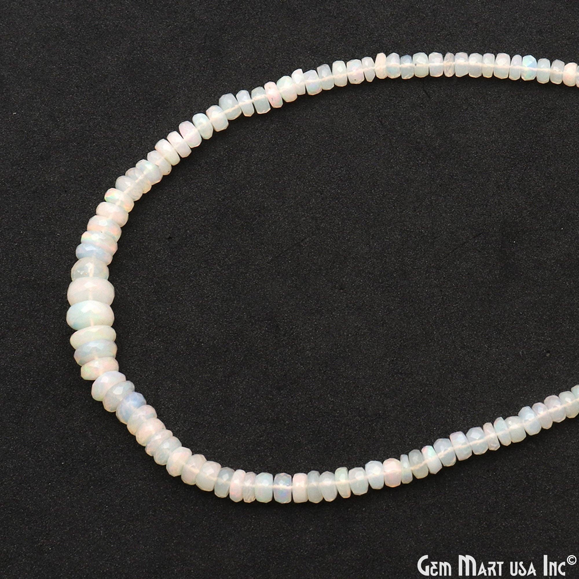 GemMartUSA - Vente Perle - Perles rondelles en opale, fil de pierres fines naturelles de 33 cm, 4-5 mm7