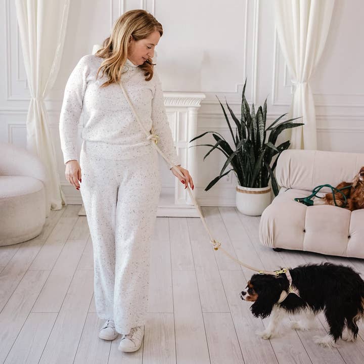 Cavology - Wholesale Pet Leash - Dog - Hands Free Braided Rope Leash - Vanilla Cream1